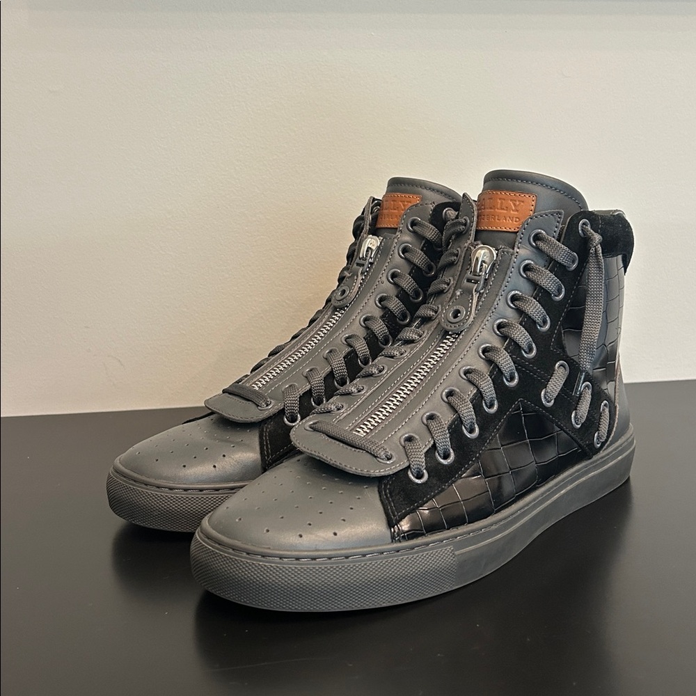 Bally  Black & Charcoal High-Top Sneakers